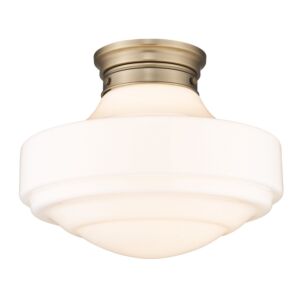 Ingalls MBS One Light Semi Flush Mount in Modern Brass by Golden