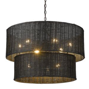 Erma 9-Light Chandelier in Matte Black