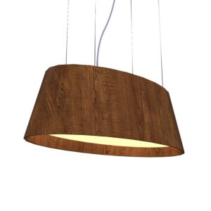 Oval LED Pendant in Imbuia