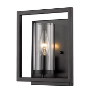 Marco BLK One Light Wall Sconce in Matte Black by Golden