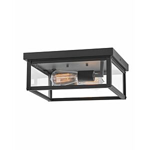 Hinkley Beckham 2-Light Flush Mount Outdoor Ceiling Light In Black