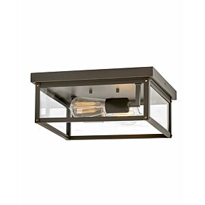 Hinkley Beckham 2-Light Flush Mount Outdoor Ceiling Light In Oil Rubbed Bronze