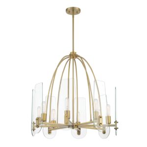 Bergen Beach 8-Light Chandelier in Brushed Gold