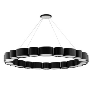 Opal 22-Light Chandelier in Soft Black with Stainless Steel