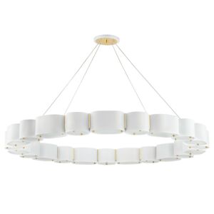 Opal 22-Light Chandelier in Soft White with Vintage Brass