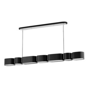 Opal 7-Light Linear in Soft Black with Stainless Steel