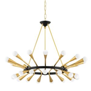 Aries 30-Light Chandelier in Vintage Polished Brass with Deep Bronze