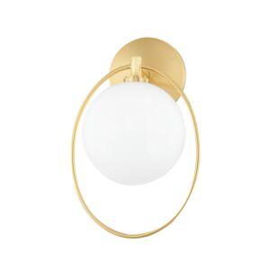 Babette LED Wall Sconce in Aged Brass by Mitzi