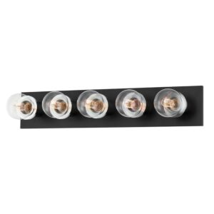 Brandi  Bathroom Vanity Light in Polished Chrome Soft Black by Mitzi