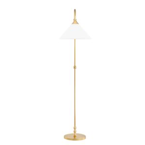 Sang One Light Floor Lamp in Aged Brass by Mitzi