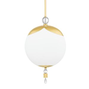 Perla 1-Light Pendant in Aged Brass