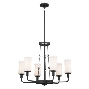 Vetivene Six Light Chandelier in Textured Black by Kichler