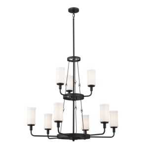 Vetivene 9-Light Chandelier in Textured Black