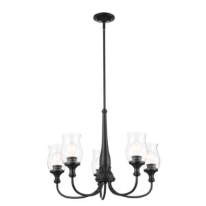 Melis Five Light Chandelier in Black by Kichler