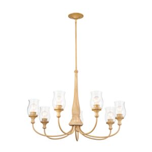 Melis Seven Light Chandelier in Warm Maple Wood by Kichler