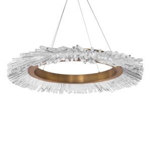 Benediction LED Pendant in Aged Brass by Schonbek Beyond