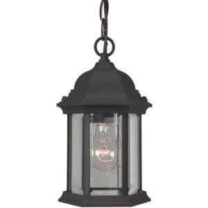 Hex Style Cast One Light Outdoor Pendant in Textured Black by Craftmade