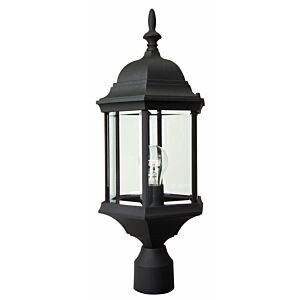 Hex Style Cast One Light Post Mount in Textured Black by Craftmade