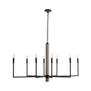 Orlando Eight Light Chandelier in Blackened Iron by Arteriors