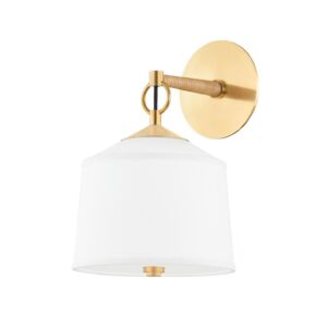 White Plains 1-Light Wall Sconce in Aged Brass