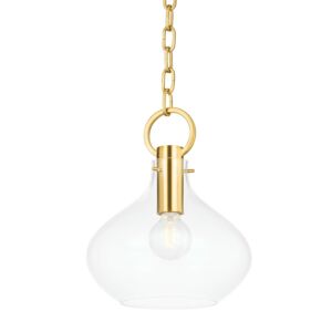 Lina One Light Small Pendant in Aged Brass by Hudson Valley