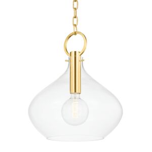 Lina 1-Light Large Pendant in Aged Brass