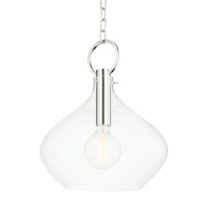 Lina One Light Large Pendant in Polished Nickel by Hudson Valley