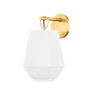 Debi 1-Light Wall Sconce in Aged Brass