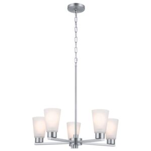 Stamos Five Light Chandelier in Brushed Nickel by Kichler