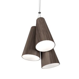 Conical 3-Light Pendant in American Walnut