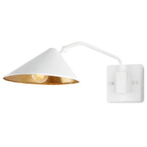 Serpa  Wall Sconce in Gesso White Contemporary Gold Leaf by Currey and Company