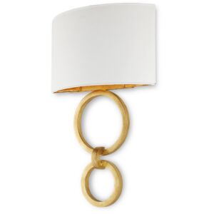 Bolebrook White  Wall Sconce in Gesso White Contemporary Gold Leaf by Currey and Company