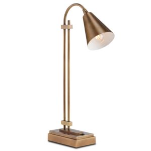 Symmetry  Desk Lamp in Antique Brass by Currey and Company