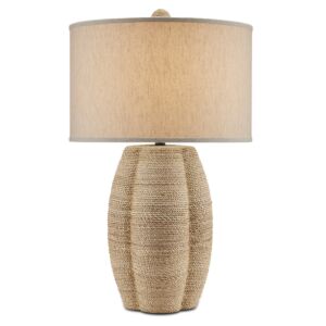 Karnak  Table Lamp in Natural Satin Black by Currey and Company