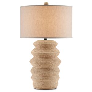 Kavala  Table Lamp in Natural Satin Black by Currey and Company