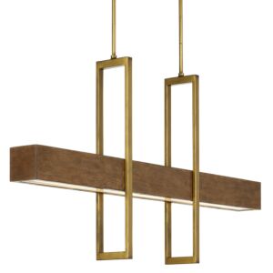 Tonbridge LED Linear Chandelier in Chestnut Brass by Currey and Company