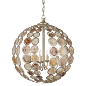 Tartufo  Chandelier in Contemporary Silver Leaf Natural by Currey and Company