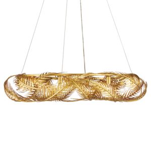 Aviva Stanoff  Chandelier in Contemporary Gold Leaf Painted Contemporary Gold by Currey and Company