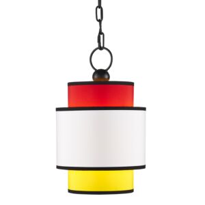 Mathias  Pendant in Multi Color Satin Black by Currey and Company