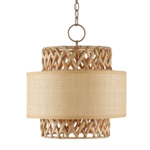 Isola  Pendant in Khaki Natural by Currey and Company