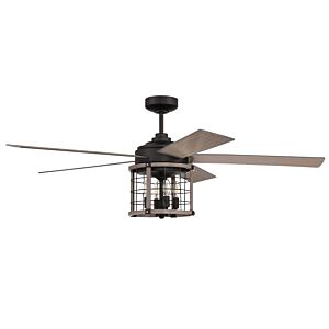 Craftmade Nicolas 4-Light Indoor Ceiling Fan in Flat Black with Light Wenge