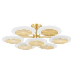 Topaz LED Semi Flush Mount in Vintage Polished Brass by Corbett Lighting