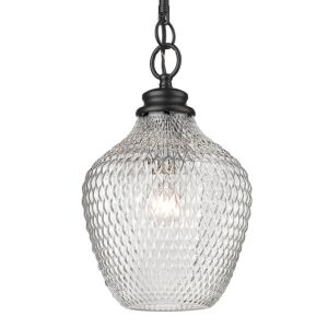 Adeline One Light Pendant in Matte Black by Golden