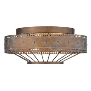 Ferris CP Two Light Flush Mount in Copper Patina by Golden