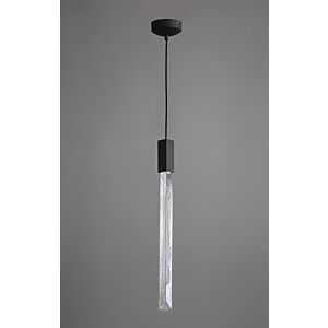 Alpine One Light Pendant in Black With Clear And Black Jade Blown Glass by Avenue Lighting