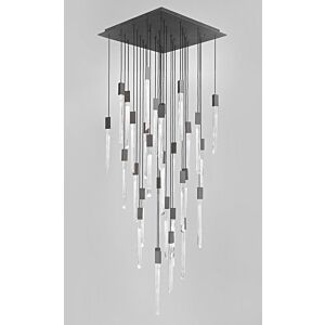 Alpine 31 Light Flush MountPendant in Black With Clear And Black Jade Blown Glass by Avenue Lighting