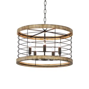 Homestead 5-Light Chandelier in Driftwood with Black