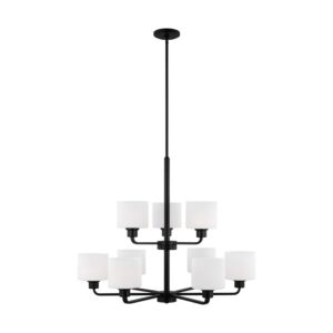 Canfield  Chandelier in Midnight Black by Generation Lighting.