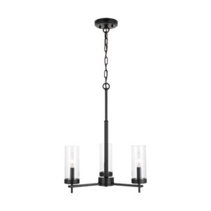 Zire Three Light Chandelier in Midnight Black by Visual Comfort Studio