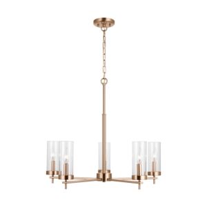 Zire 5-Light Chandelier in Satin Brass